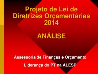 projeto de lei de diretrizes or ament rias 2014 an lise