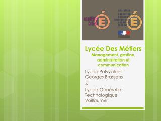 lyc e des m tiers management gestion administration et communication