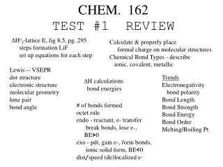 CHEM. 162 TEST #1 REVIEW