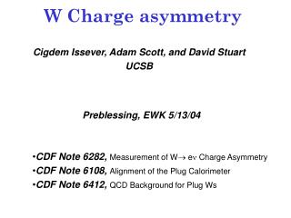 W Charge asymmetry