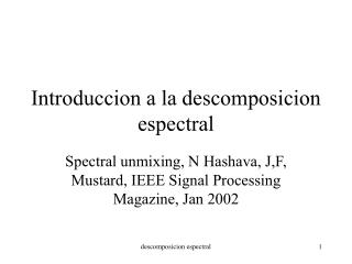 introduccion a la descomposicion espectral