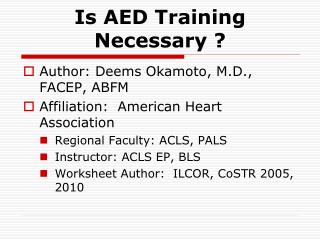Is AED Training Necessary ?
