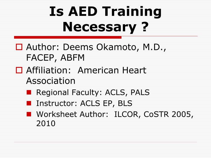 is aed training necessary