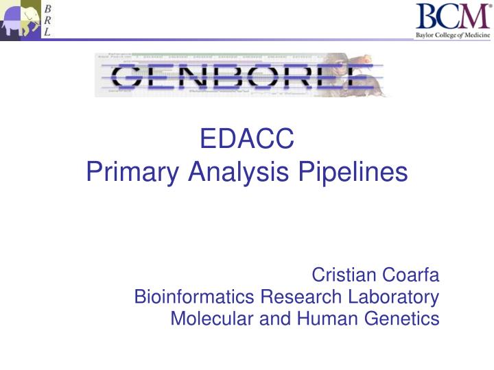 edacc primary analysis pipelines