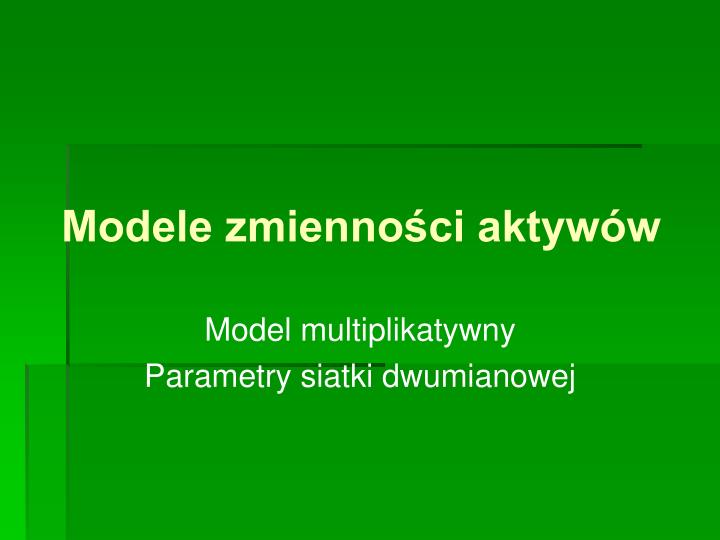 modele zmienno ci aktyw w