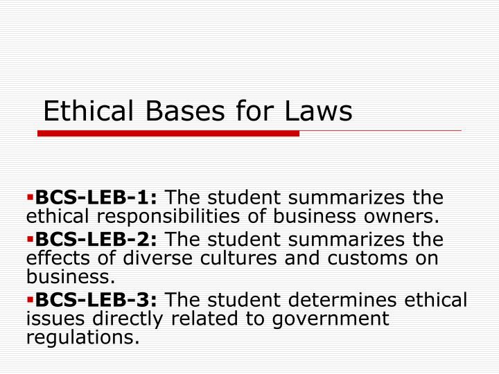 ethical bases for laws