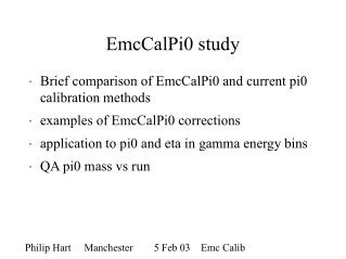 EmcCalPi0 study