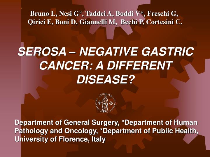 serosa negative gastric cancer a different disease