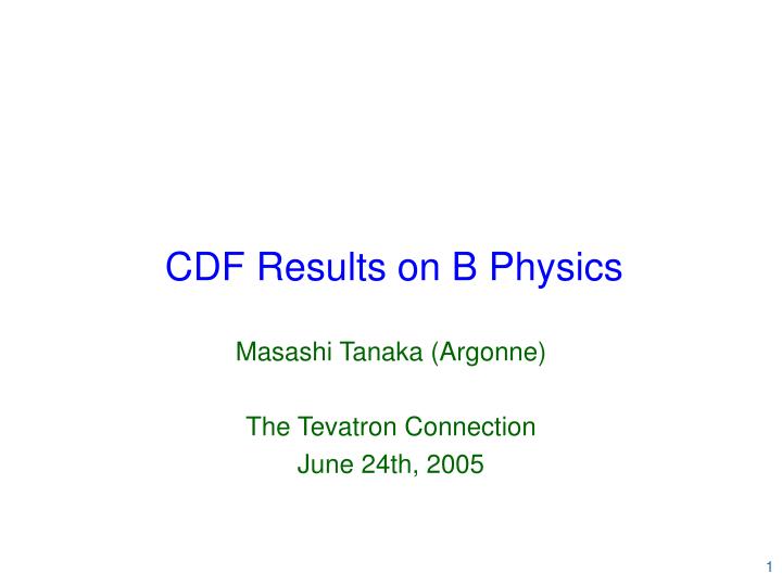 cdf results on b physics