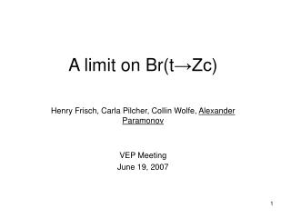 A limit on Br(t ?Zc )