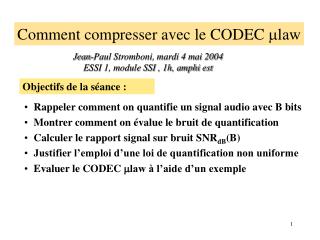 comment compresser avec le codec m law