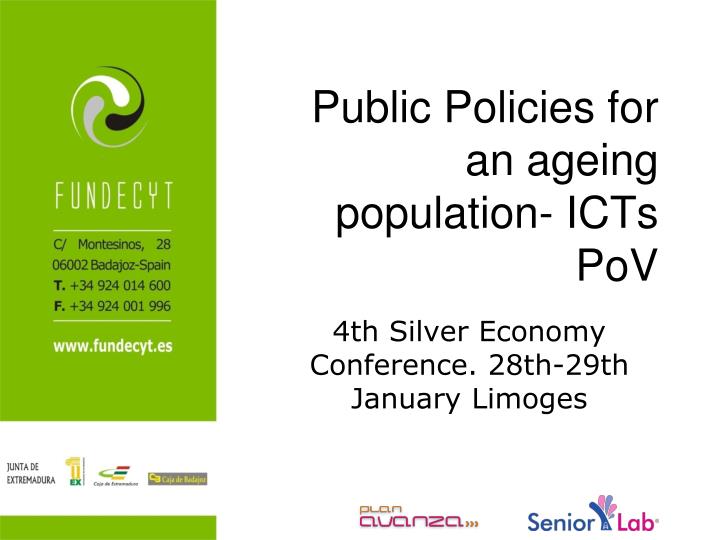 public policies for an ageing population icts pov