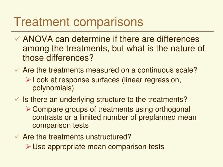 treatment comparisons