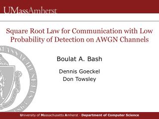 Square Root Law for Communication with Low Probability of Detection on AWGN Channels