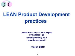 LEAN Product Development practices