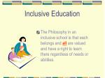 Inclusive Education - slide 1