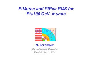PtMurec and PtRec RMS for Pt=100 GeV muons