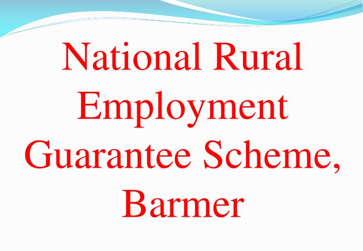 national rural employment guarantee scheme barmer