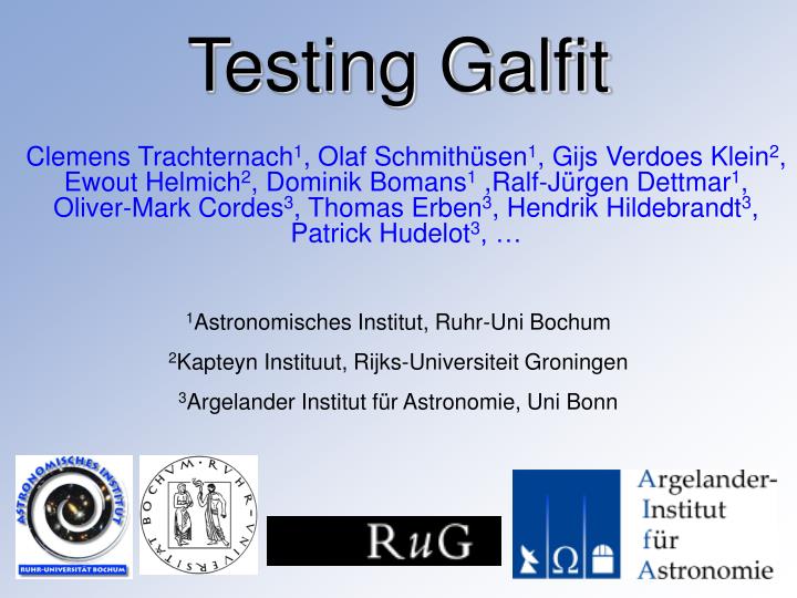 testing galfit