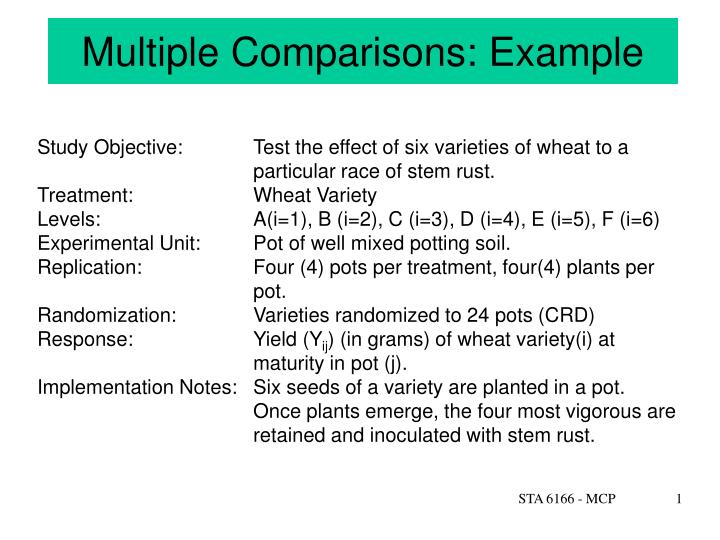 multiple comparisons example