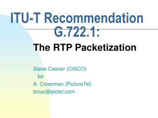 ITU-T Recommendation G.722.1: