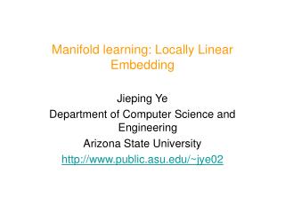 Manifold learning: Locally Linear Embedding