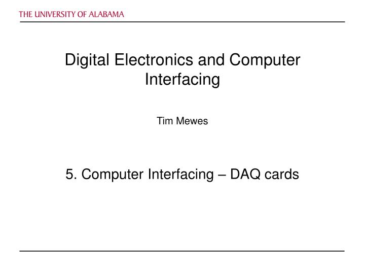 digital electronics and computer interfacing