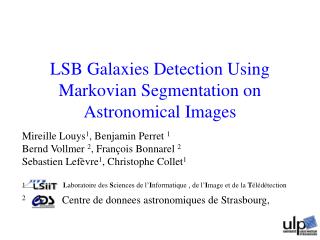 LSB Galaxies Detection Using Markovian Segmentation on Astronomical Images