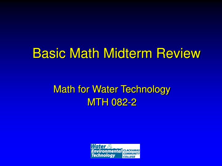 basic math midterm review