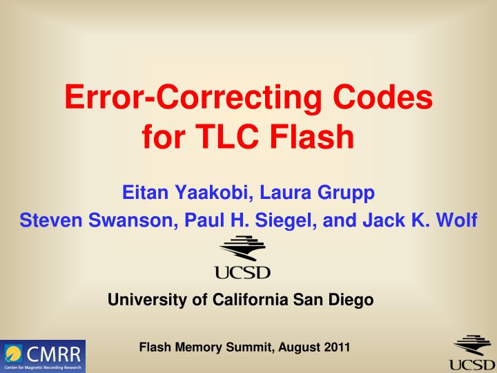 error correcting codes for tlc flash