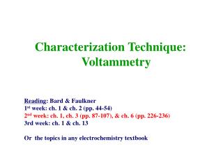 Characterization Technique: Voltammetry