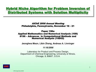 Hybrid Niche Algorithm for Problem Inversion of Distributed Systems with Solution Multiplicity