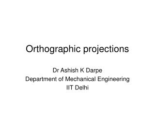 Orthographic projections