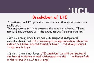 Breakdown of LTE