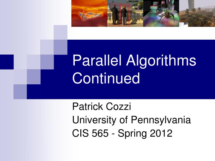 parallel algorithms continued