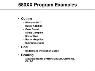 680XX Program Examples
