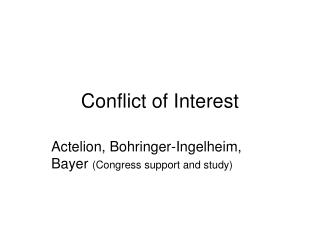 Conflict of Interest