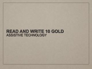READ AND WRITE 10 GOLD