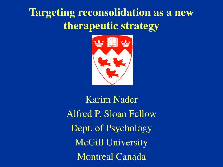 targeting reconsolidation as a new therapeutic strategy