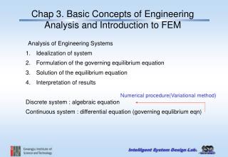 Chap 3. Basic Concepts of Engineering Analysis and Introduction to FEM