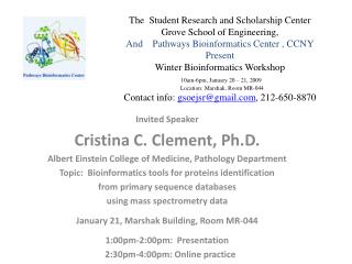 Invited Speaker Cristina C. Clement, Ph.D.