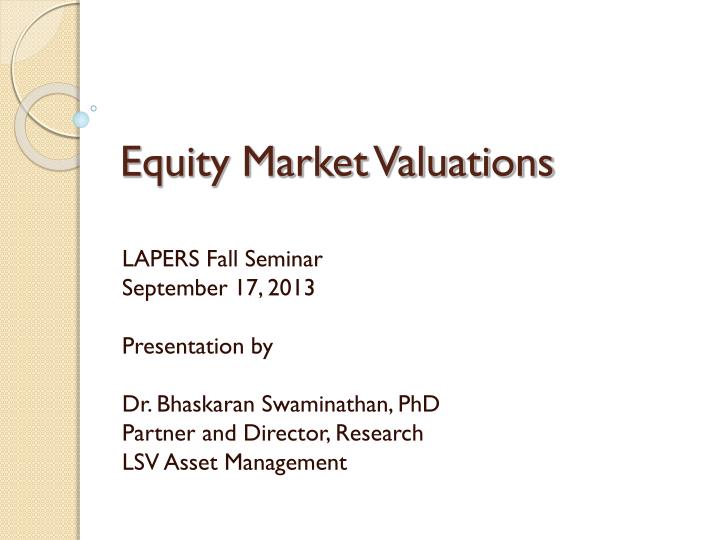 equity market valuations