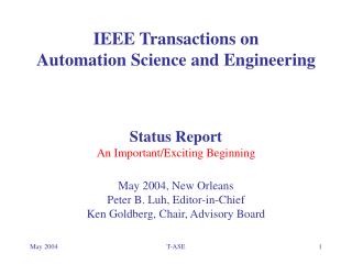 ieee transactions on automation science and engineering