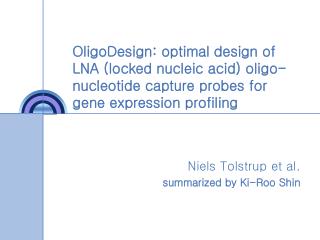 Niels Tolstrup et al. summarized by Ki-Roo Shin