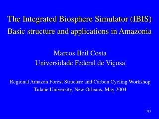The Integrated Biosphere Simulator (IBIS) Basic structure and applications in Amazonia
