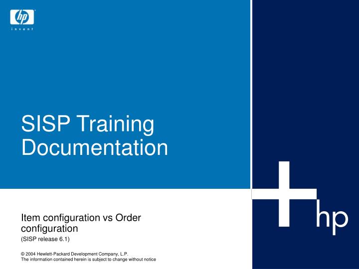 sisp training documentation