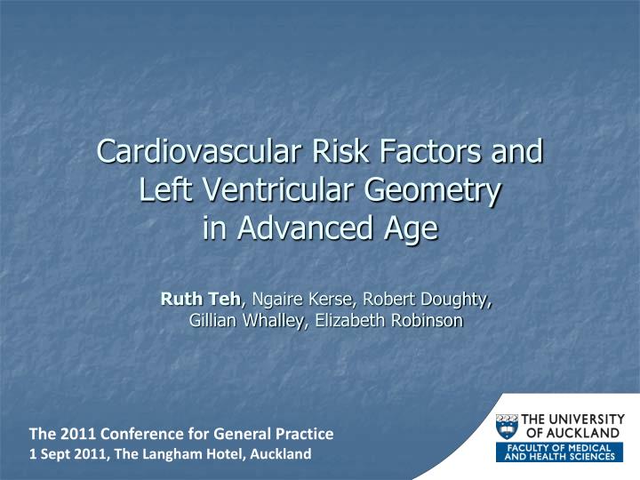 cardiovascular risk factors and left ventricular geometry in advanced age