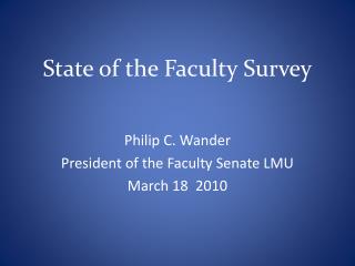 State of the Faculty Survey