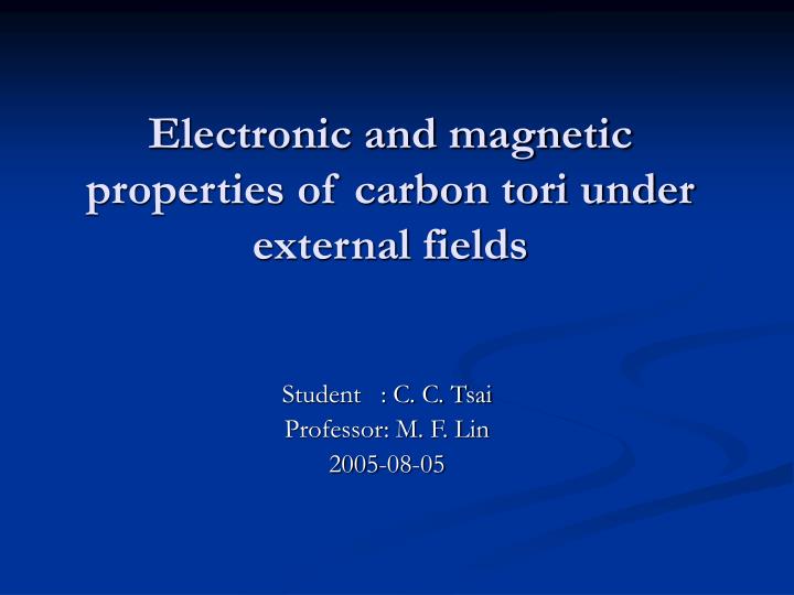 electronic and magnetic properties of carbon tori under external fields