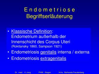e n d o m e t r i o s e begriffserl uterung